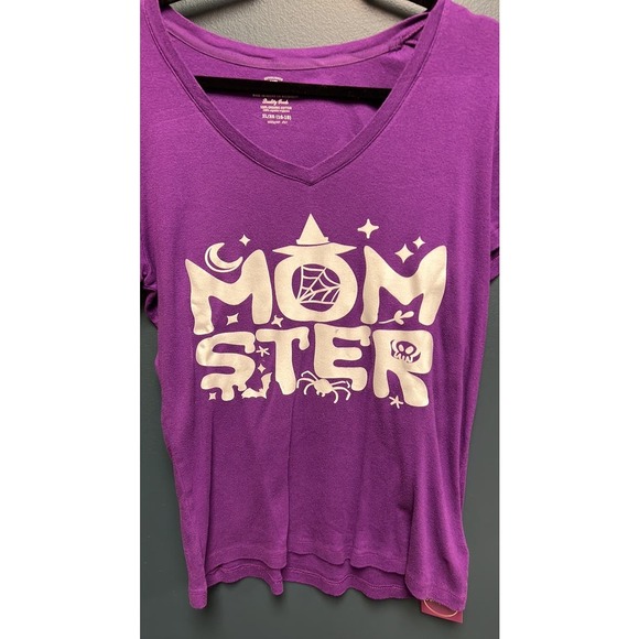 Momster Purple V-neck T-shirt - Picture 2 of 3